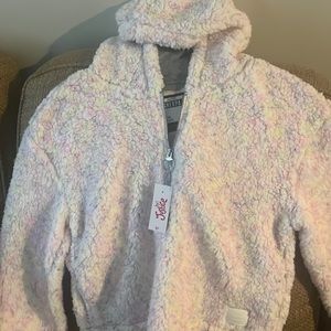 Justice Sherpa crop hoodie. Very soft. NWT. Smoke free home.